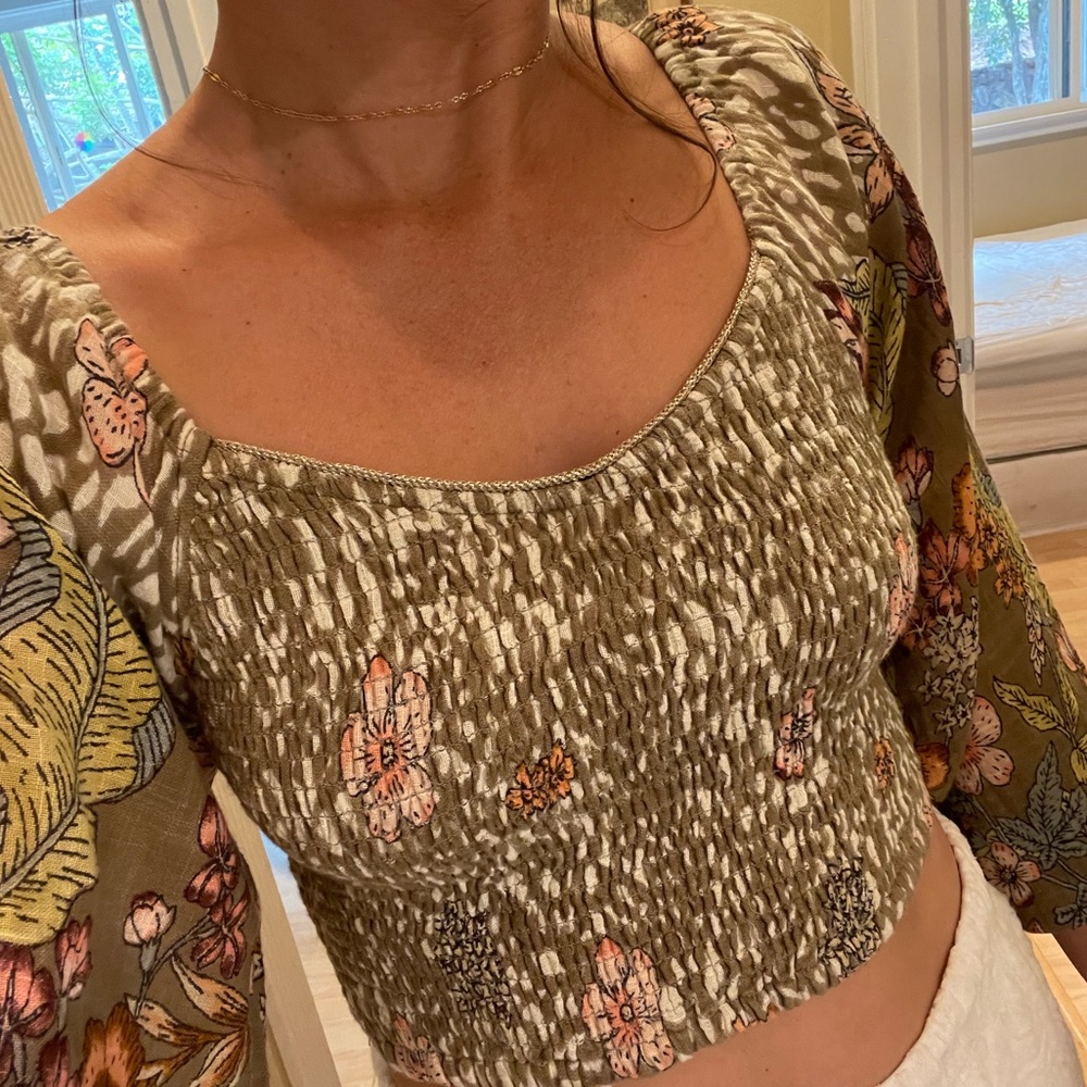 Cropped top with open back